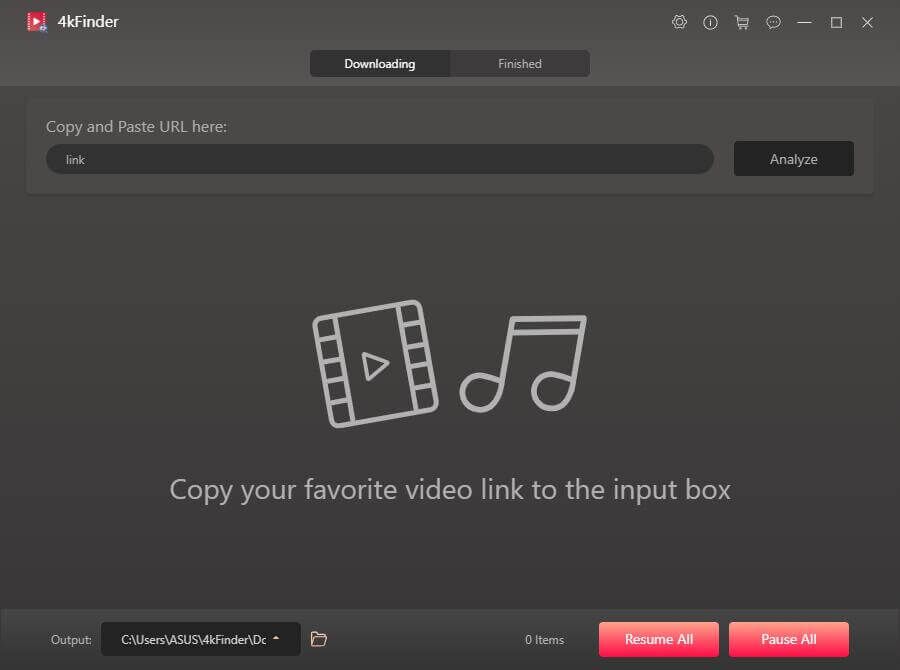 launch 4kFinder YouTube Album Downloader